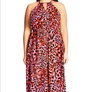 City Chic Pink Leopard Maxi